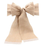 100PCS Chair Tie Bow Hessian Jute Burlap Chair Sashes Jute Rustic for Wedding Decor Festival Party Hotel Home Decoration