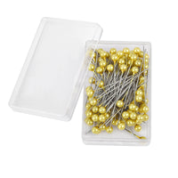 100Pcs/Box 38cm Colorful Round Pearl Head Needles Stitch Straight Push Sewing Pins For Dressmaking DIY Sewing Tools Positioning