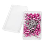 100Pcs/Box 38cm Colorful Round Pearl Head Needles Stitch Straight Push Sewing Pins For Dressmaking DIY Sewing Tools Positioning