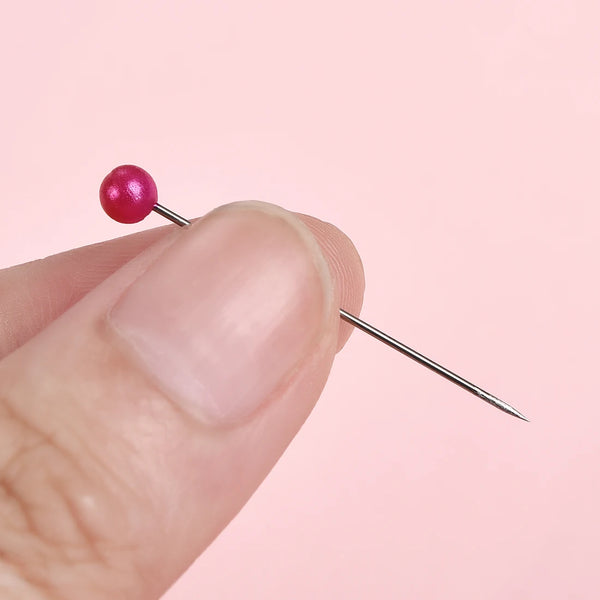100Pcs/Box 38cm Colorful Round Pearl Head Needles Stitch Straight