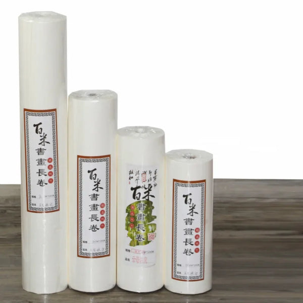 100m Chinese Rice Paper Thicken Rolling Mica Ripe Xuan Paper for Meticulous Painting Brush Calligraphy Chinese Roll Rice Paper