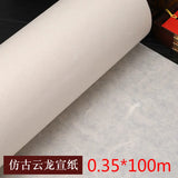 100m Roll Chinese Calligraphy Painting Hemp Paper Rijstpapier Half-Ripe Xuan Paper Yunlong Fiber Rice Paper with Flowers Pattern