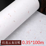 100m Roll Chinese Calligraphy Painting Hemp Paper Rijstpapier Half-Ripe Xuan Paper Yunlong Fiber Rice Paper with Flowers Pattern