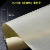 100m Xuan Paper Chinese Painting Calligraphy Gold Foil Rice Paper Colorful Half-Ripe Chinese Rice Paper with Scattered Gold Spot