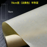 100m Xuan Paper Chinese Painting Calligraphy Gold Foil Rice Paper Colorful Half-Ripe Chinese Rice Paper with Scattered Gold Spot