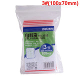 100pcs/Bag Deli 3022-3029 PE self seal bag 100x70mm 140x100 200x140mm 340x240mm self sealling packing bag PP bag 0.04mm thick