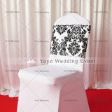 100pcs Black And White Flocking Taffeta Chair Cover Sash Also Call Elegance Damask Corset Chair Sash,Double Side Satin Ribbon