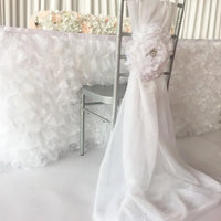 100pcs Free Shipping White Flower  Chiavari Chair Sash  Chair Cover for Wedding Decoration