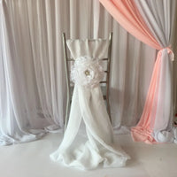 100pcs Free Shipping White Flower  Chiavari Chair Sash  Chair Cover for Wedding Decoration