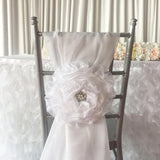 100pcs Free Shipping White Flower  Chiavari Chair Sash  Chair Cover for Wedding Decoration