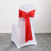 100pcs Satin Chair Sashes Wedding Indoor Outdoor Chair Bow Ribbon Butterfly Ties Party Event Hotel Banquet Fair Decoration
