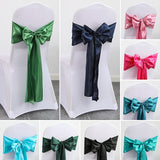 100pcs Satin Chair Sashes Wedding Indoor Outdoor Chair Bow Ribbon Butterfly Ties Party Event Hotel Banquet Fair Decoration