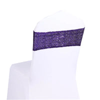 100pcs Shining Gold Silver Spandex Sequin Glitter Chair Sash Elastic Chair Bands Bow Ties Wedding Party Banquet Supply