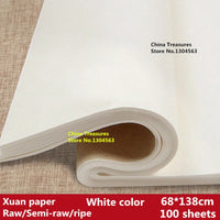 100pcs/lot,69*138cm,Chinese 4 feet Rice Paper For Calligraphy Painting Paper Xuan Zhi Anhui Jing Xian Xuan Paper