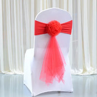 100pcs/lot White Chair Bow Tie Organza Band Chair Spandex Stretch Cover Sashes For Hotel Banquet Wedding Party Decoration