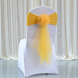 100pcs/lot White Chair Bow Tie Organza Band Chair Spandex Stretch Cover Sashes For Hotel Banquet Wedding Party Decoration