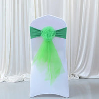 100pcs/lot White Chair Bow Tie Organza Band Chair Spandex Stretch Cover Sashes For Hotel Banquet Wedding Party Decoration