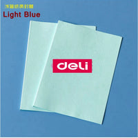 10PCS/LOT Deli 10mm (71-85pageS) A4 colored thermal binding cover Glue binding cover thermal book covers hot punch binding cover