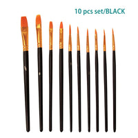 10Pcs SetChildren Artistas Pintura Escova Nylon Arte Do Cabelo Multifunções Cabo Curto para Crianças Iniciantes Disponível 4 Cores