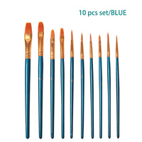 10Pcs SetChildren Artistas Pintura Escova Nylon Arte Do Cabelo Multifunções Cabo Curto para Crianças Iniciantes Disponível 4 Cores