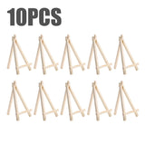 AOOKMIYA 10Pcs Wood Mini Easel Frame Triangle Wedding Table Card Stand Display Holder Holder Children Painting Craft Artist Supplies