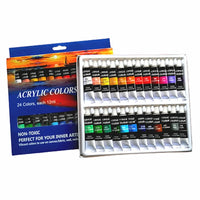 12/24Colors Acrylic Paint Tube Acrylic Paint Set for Fabric Canvas Wood Painting Rich Pigments for Artists Pintura Acrilico