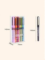 12 Colors Precise Stick Liquid Ink Roller ball Pens, Extra Fine Point, 0.5mm Super Smooth Quick Drying Skip-free Writing