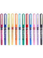 12 Colors Precise Stick Liquid Ink Roller ball Pens, Extra Fine Point, 0.5mm Super Smooth Quick Drying Skip-free Writing