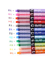 12 Colors Precise Stick Liquid Ink Roller ball Pens, Extra Fine Point, 0.5mm Super Smooth Quick Drying Skip-free Writing