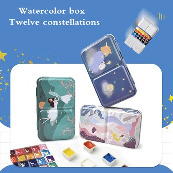 AOOKMIYA AOOKMIYA 12 Constellations Empty Watercolor Palette Painting