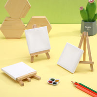AOOKMIYA 12 Sets Mini Easels with Canvas Boards Small Easel Stands with Canvas Panels for Kids Students Adults Painting