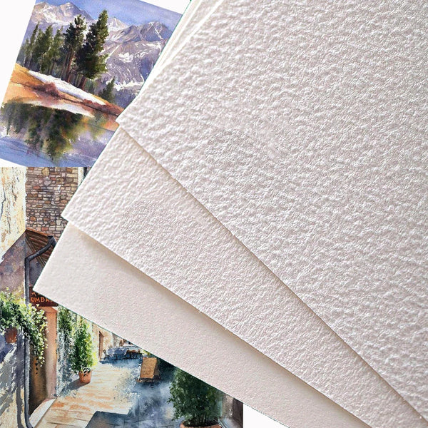 12 sheets of 300g pure cotton pulp thickened Coarse, medium and fine lines watercolor paper card water color paper Art Supplies