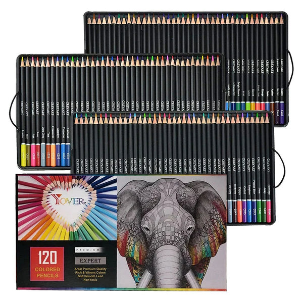 120 Cores de Alta Qualidade Óleo De Madeira Lápis Coloridos Profissional Set Artist Pintura Para Desenho Esboço Colorir Pintura com Caixa