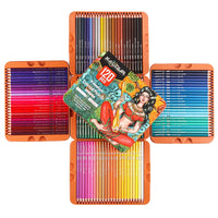 120 Pcs Óleo Lápis Coloridos Set Desenho De Madeira Macia Esboço Cores Lápis Tin Box Para Escola Adultos Art Pencil Gift Art Supplies