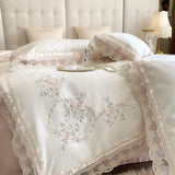 1200TC Egyptian Cotton 4 Pieces Comforter Bedding Set Duvet Cover Bed Sheet Pillowcases Embroidery Home Textiles Bedclothes