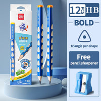 12PCS Posture Correct Bold Pencil HB 2B Non Toxic Jumbo Graphie Pencils Student Sketch Drawing Wooden Pencil School Supplies