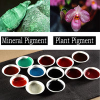 12colors/set Pigment for Chinese Painting Mineral Plant Pigments Ochre Ink Stick Four Treasures of Study Gift Box