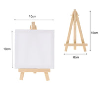 AOOKMIYA 12pcs Artists 5 inch Mini Easel +3 inch x3 inch Mini Canvas Set Painting Kids Craft DIY Drawing Small Table Easel for School