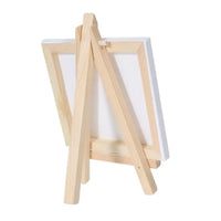 AOOKMIYA 12pcs Artists 5 inch Mini Easel +3 inch x3 inch Mini Canvas Set Painting Kids Craft DIY Drawing Small Table Easel for School