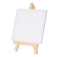 AOOKMIYA 12pcs Artists 5 inch Mini Easel +3 inch x3 inch Mini Canvas Set Painting Kids Craft DIY Drawing Small Table Easel for School