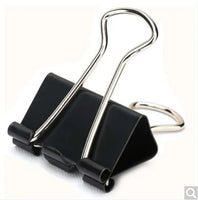 12pcs / Box Deli 9544 Small Folding Binder Clips Paper Mini Long Tail Clips Black 25mm