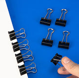 12pcs / Box Deli 9545 Small Folding Binder Clips Paper Mini Long Tail Clips Black 19mm