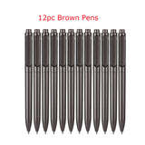 12pcs/lot Deli A12 Gel Pen 0.5MM Black Ink Sign Pen Push Bullet Pens for Office School Meeting Student Exam Stationery