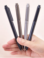 12pcs/lot Deli A12 Gel Pen 0.5MM Black Ink Sign Pen Push Bullet Pens for Office School Meeting Student Exam Stationery