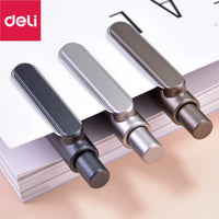 12pcs/lot Deli A12 Gel Pen 0.5MM Black Ink Sign Pen Push Bullet Pens for Office School Meeting Student Exam Stationery