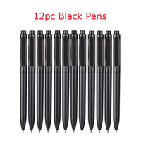 12pcs/lot Deli A12 Gel Pen 0.5MM Black Ink Sign Pen Push Bullet Pens for Office School Meeting Student Exam Stationery