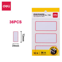 12sheets/bag Deli Self-adhesive Label Handwritten Classification Index Sticker Valuation Label Sticker Name Sticker