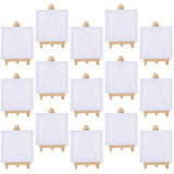 AOOKMIYA 15 Sets Mini Frame Paint Easel Canvas Painting Canvases Table Top Stand Picture