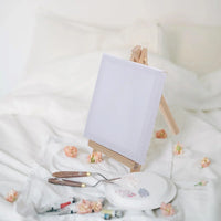 AOOKMIYA 15 Sets Mini Frame Paint Easel Canvas Painting Canvases Table Top Stand Picture