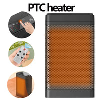 1500W Table Mini PTC Heater for Home Bedroom Office Remote Control Electric Heater Low Consumption Vertical Heating Fans